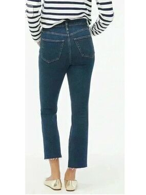 J. Crew Tall High Rise Flared Crop Jeans Medium Wash Stretch Denim 32T